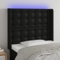 vidaXL LED Kopfteil Schwarz 83x16x118/128 cm Kunstleder vidaXL LED Kopfteil Schwarz 83x16x118/128 cm Kunstleder