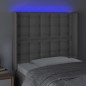 vidaXL LED Kopfteil Grau 103x16x118/128 cm Kunstleder