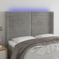 vidaXL LED Kopfteil Hellgrau 147x16x118/128 cm Samt vidaXL LED Kopfteil Hellgrau 147x16x118/128 cm Samt