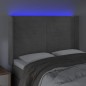 vidaXL LED Kopfteil Hellgrau 147x16x118/128 cm Samt vidaXL LED Kopfteil Hellgrau 147x16x118/128 cm Samt