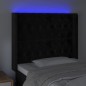 vidaXL LED Kopfteil Schwarz 93x16x118/128 cm Samt vidaXL LED Kopfteil Schwarz 93x16x118/128 cm Samt