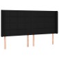 vidaXL LED Kopfteil Schwarz 163x16x118/128 cm Stoff