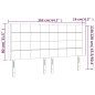 vidaXL LED Kopfteil Schwarz 163x16x118/128 cm Stoff