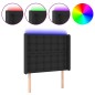 vidaXL LED Kopfteil Schwarz 103x16x118/128 cm Kunstleder