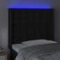 vidaXL LED Kopfteil Schwarz 103x16x118/128 cm Kunstleder