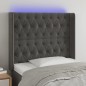 vidaXL LED Kopfteil Dunkelgrau 103x16x118/128 cm Samt vidaXL LED Kopfteil Dunkelgrau 103x16x118/128 cm Samt