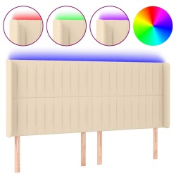 vidaXL LED Kopfteil Creme 183x16x118/128 cm Stoff