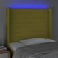 vidaXL LED Kopfteil Grün 83x16x118/128 cm Stoff