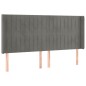 vidaXL LED Kopfteil Hellgrau 183x16x118/128 cm Samt