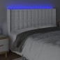vidaXL LED Kopfteil Weiß 203x16x118/128 cm Kunstleder