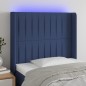 vidaXL LED Kopfteil Blau 93x16x118/128 cm Stoff vidaXL LED Kopfteil Blau 93x16x118/128 cm Stoff