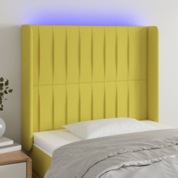 vidaXL LED Kopfteil Grün 83x16x118/128 cm Stoff