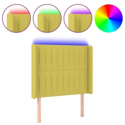 vidaXL LED Kopfteil Grün 83x16x118/128 cm Stoff