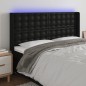 vidaXL LED Kopfteil Schwarz 183x16x118/128 cm Kunstleder vidaXL LED Kopfteil Schwarz 183x16x118/128 cm Kunstleder