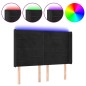 vidaXL LED Kopfteil Schwarz 147x16x118/128 cm Samt