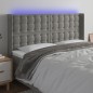 vidaXL LED Kopfteil Hellgrau 203x16x118/128 cm Samt 