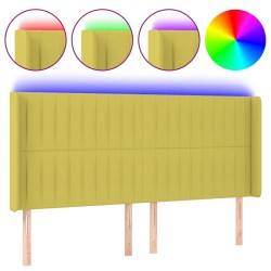 vidaXL LED Kopfteil Grün 203x16x118/128 cm Stoff