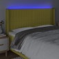 vidaXL LED Kopfteil Grün 203x16x118/128 cm Stoff