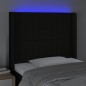 vidaXL LED Kopfteil Schwarz 93x16x118/128 cm Stoff
