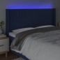 vidaXL LED Kopfteil Blau 183x16x118/128 cm Stoff vidaXL LED Kopfteil Blau 183x16x118/128 cm Stoff