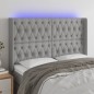 vidaXL LED Kopfteil Hellgrau 163x16x118/128 cm Stoff vidaXL LED Kopfteil Hellgrau 163x16x118/128 cm Stoff