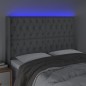 vidaXL LED Kopfteil Hellgrau 163x16x118/128 cm Stoff vidaXL LED Kopfteil Hellgrau 163x16x118/128 cm Stoff