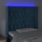 vidaXL LED Kopfteil Dunkelblau 103x16x118/128 cm Samt vidaXL LED Kopfteil Dunkelblau 103x16x118/128 cm Samt