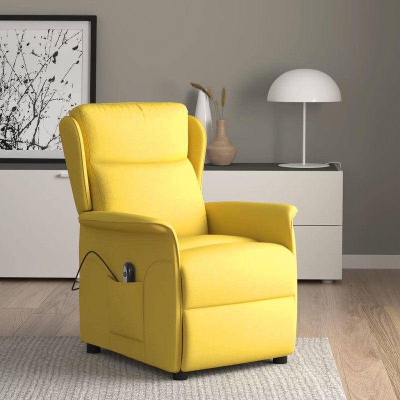 vidaXL Relaxsessel Elektrisch Hellgelb Stoff vidaXL Relaxsessel Elektrisch Hellgelb Stoff