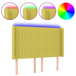 vidaXL LED Kopfteil Grün 147x16x118/128 cm Stoff