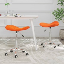 Esszimmerstühle 2 Stk. Drehbar Orange Kunstleder