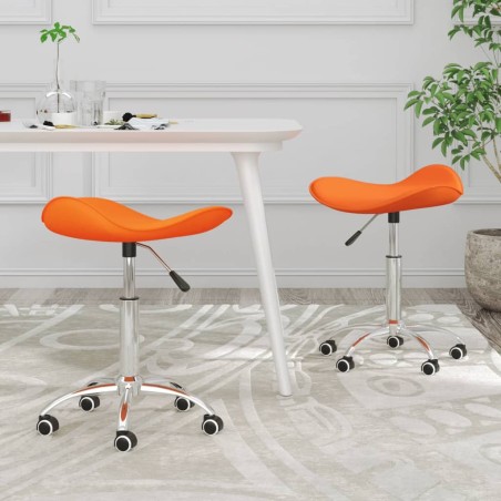 Esszimmerstühle 2 Stk. Drehbar Orange Kunstleder