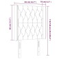 vidaXL LED Kopfteil Hellgrau 83x16x118/128 cm Stoff