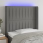 vidaXL LED Kopfteil Dunkelgrau 93x16x118/128 cm Stoff vidaXL LED Kopfteil Dunkelgrau 93x16x118/128 cm Stoff