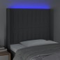 vidaXL LED Kopfteil Dunkelgrau 93x16x118/128 cm Stoff vidaXL LED Kopfteil Dunkelgrau 93x16x118/128 cm Stoff