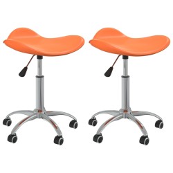 Esszimmerstühle 2 Stk. Drehbar Orange Kunstleder