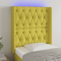 vidaXL LED Kopfteil Grün 83x16x118/128 cm Stoff