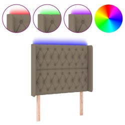 vidaXL LED Kopfteil Taupe 103x16x118/128 cm Stoff