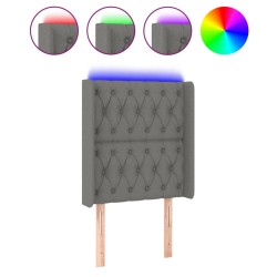 vidaXL LED Kopfteil Dunkelgrau 83x16x118/128 cm Stoff