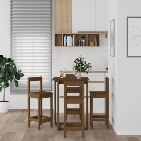 vidaXL 5-tlg. Bar-Set Honigbraun Massivholz Kiefer