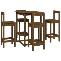 vidaXL 5-tlg. Bar-Set Honigbraun Massivholz Kiefer