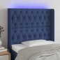 vidaXL LED Kopfteil Blau 103x16x118/128 cm Stoff vidaXL LED Kopfteil Blau 103x16x118/128 cm Stoff