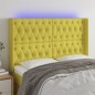 vidaXL LED Kopfteil Grün 147x16x118/128 cm Stoff