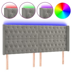 vidaXL LED Kopfteil Hellgrau 183x16x118/128 cm Samt
