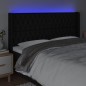 vidaXL LED Kopfteil Schwarz 203x16x118/128 cm Stoff vidaXL LED Kopfteil Schwarz 203x16x118/128 cm Stoff