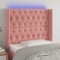 vidaXL LED Kopfteil Rosa 93x16x118/128 cm Samt vidaXL LED Kopfteil Rosa 93x16x118/128 cm Samt