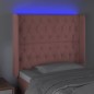 vidaXL LED Kopfteil Rosa 93x16x118/128 cm Samt vidaXL LED Kopfteil Rosa 93x16x118/128 cm Samt