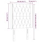 vidaXL LED Kopfteil Hellgrau 83x16x118/128 cm Samt