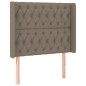 vidaXL LED Kopfteil Taupe 93x16x118/128 cm Stoff