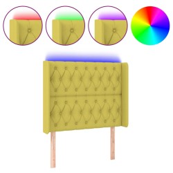 vidaXL LED Kopfteil Grün 103x16x118/128 cm Stoff