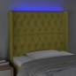 vidaXL LED Kopfteil Grün 103x16x118/128 cm Stoff